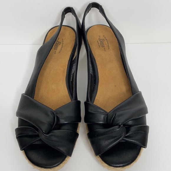 G.H. BASS & Co. Black Wedge Sandals Size 6.5 - Picture 3 of 16